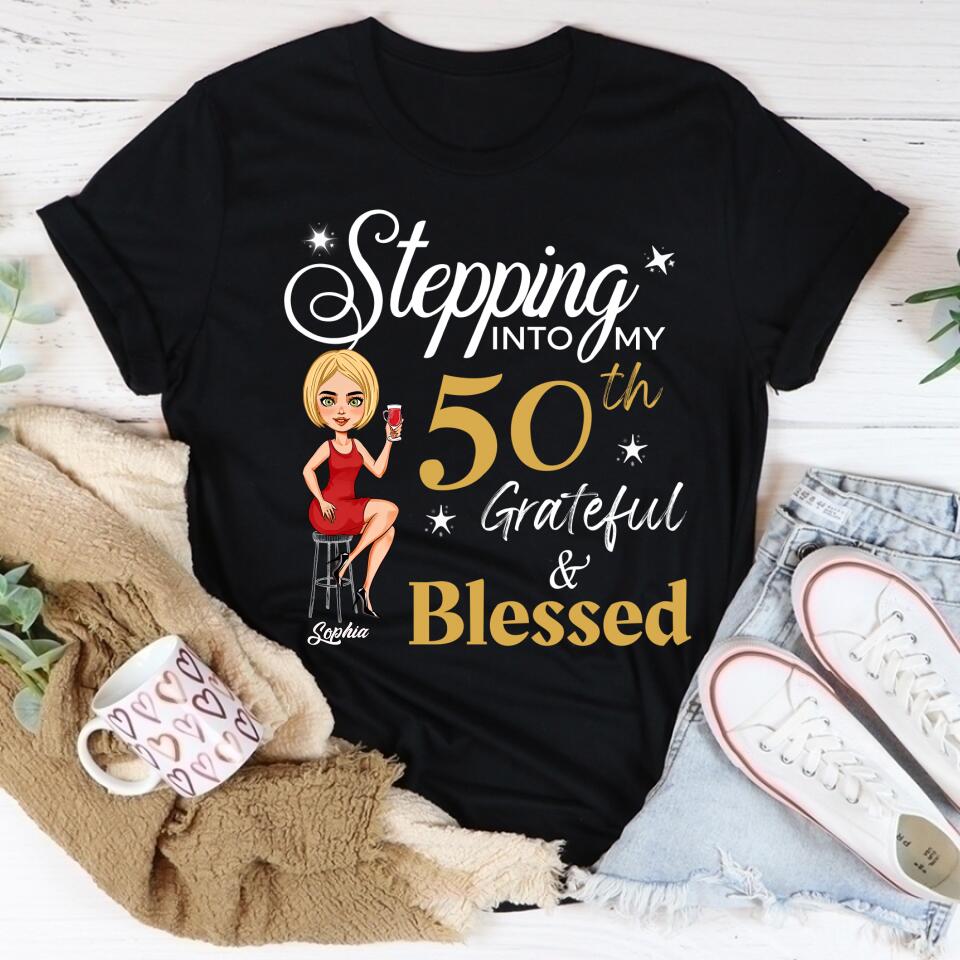 Stepping Into My 50th Birthday, Vintage 1972 Shirt, 50th Birthday Unique Gifts For Woman, 50th Birthday Ideas, Turning 50 Years Old Cotton Shirt