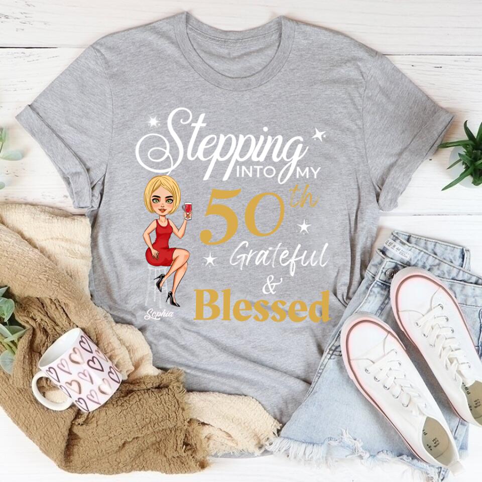 Stepping Into My 50th Birthday, Vintage 1972 Shirt, 50th Birthday Unique Gifts For Woman, 50th Birthday Ideas, Turning 50 Years Old Cotton Shirt