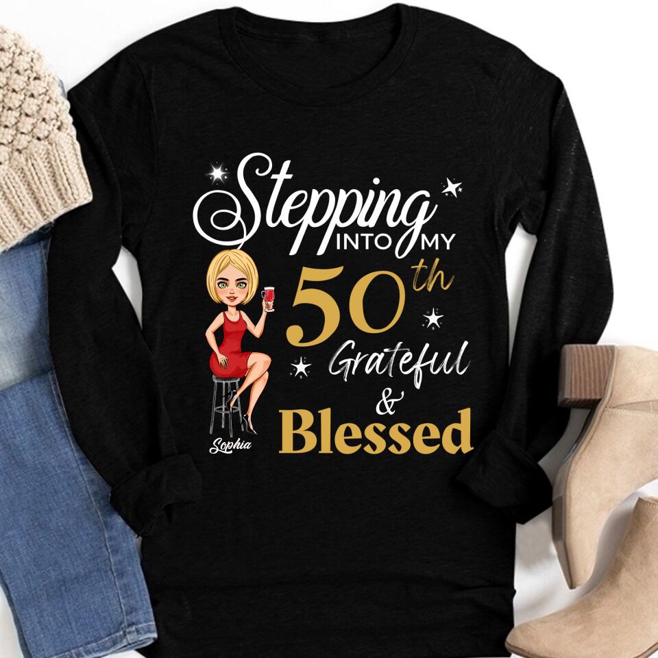 Stepping Into My 50th Birthday, Vintage 1972 Shirt, 50th Birthday Unique Gifts For Woman, 50th Birthday Ideas, Turning 50 Years Old Cotton Shirt