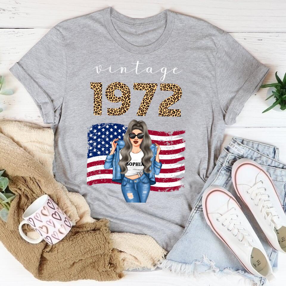 Vintage 1972 Shirt, Stepping Into My 50th Birthday,  50th Birthday Unique Gifts For Woman, 50th Birthday Ideas, Turning 50 Years Old Cotton Shirt