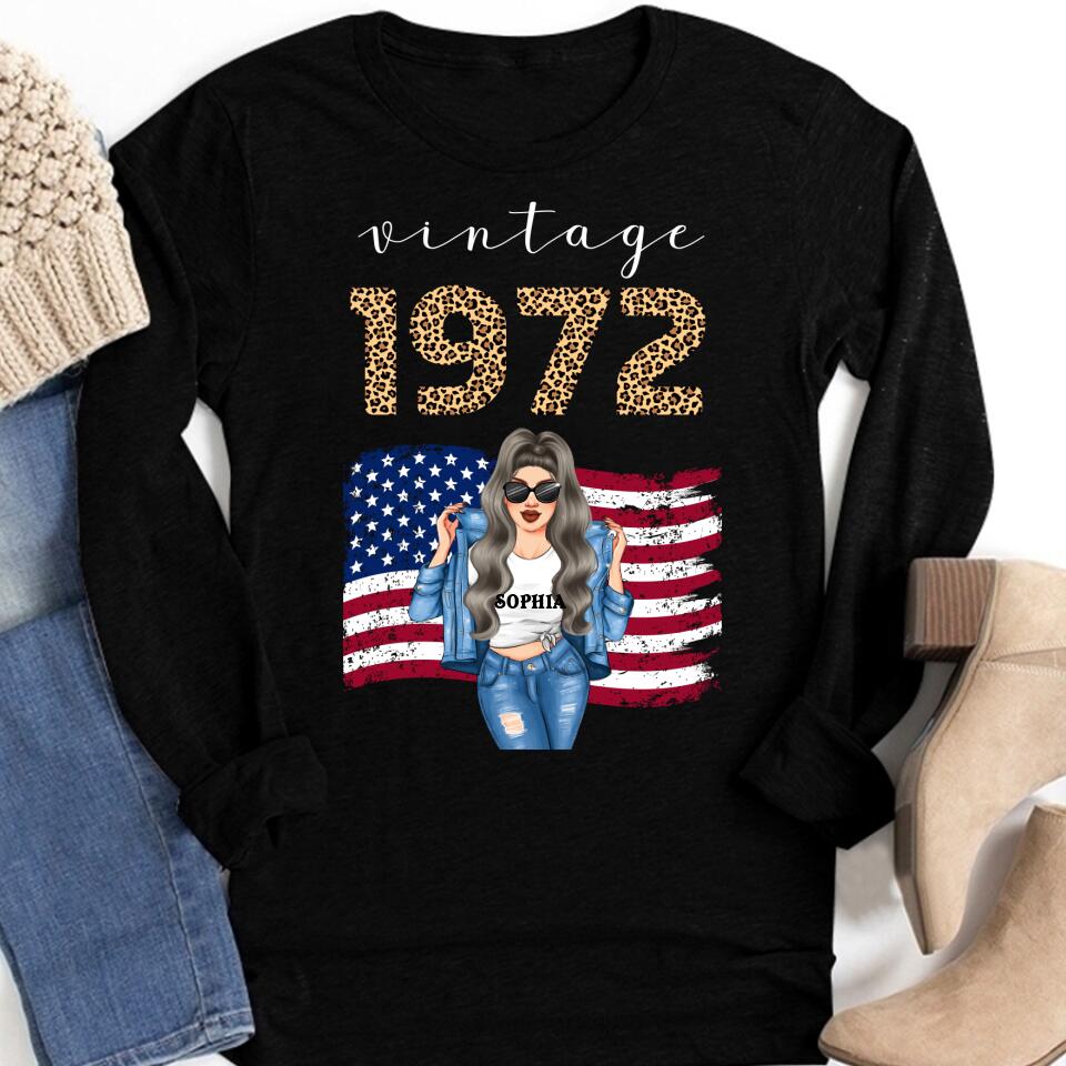 Vintage 1972 Shirt, Stepping Into My 50th Birthday,  50th Birthday Unique Gifts For Woman, 50th Birthday Ideas, Turning 50 Years Old Cotton Shirt