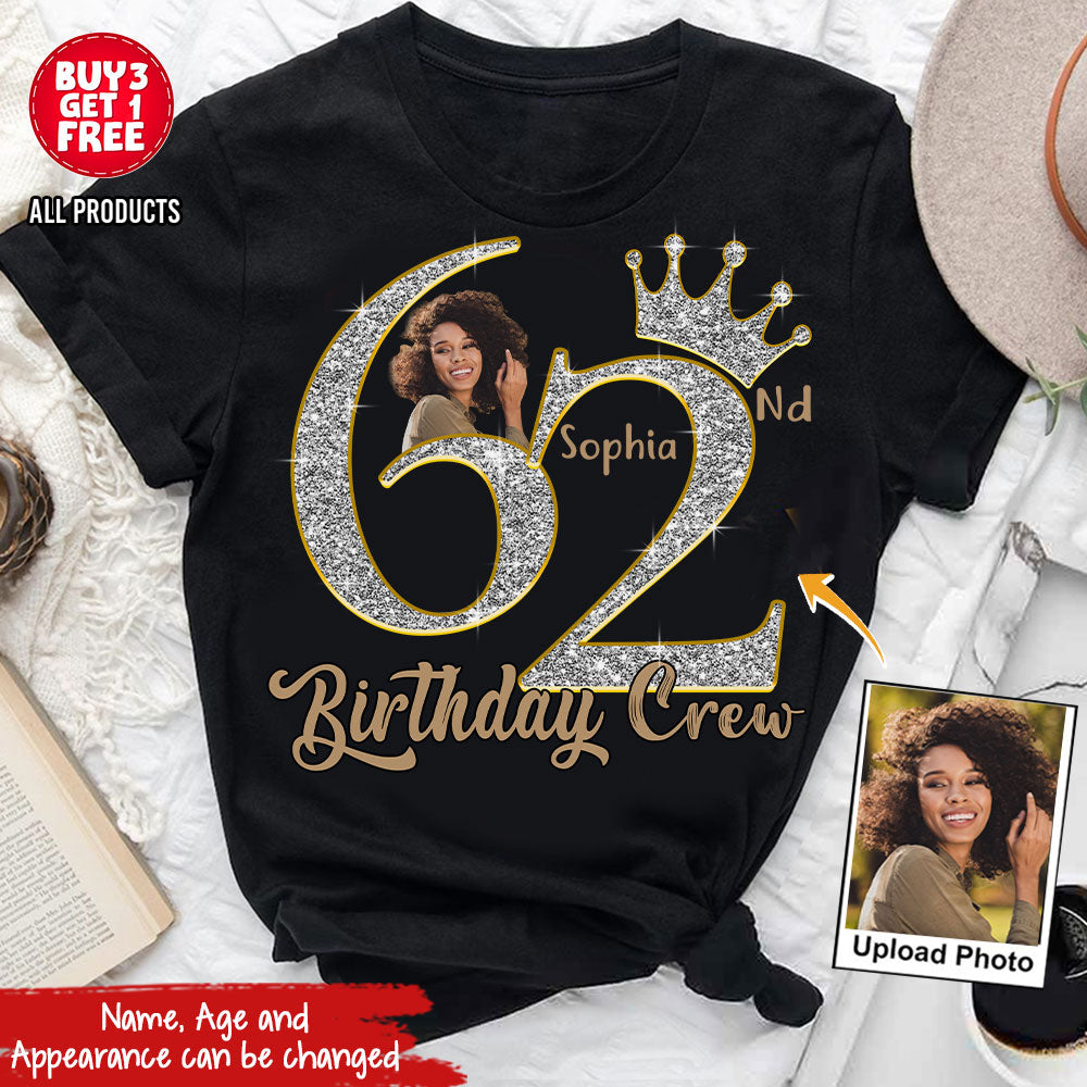 62nd Birthday Shirts, Custom Photo Birthday Shirts, Turning 62 Shirt, Gifts For Women Turning 62, 62 And Fabulous Shirt, 62nd Birthday Shirts For Her-YPT-HCT