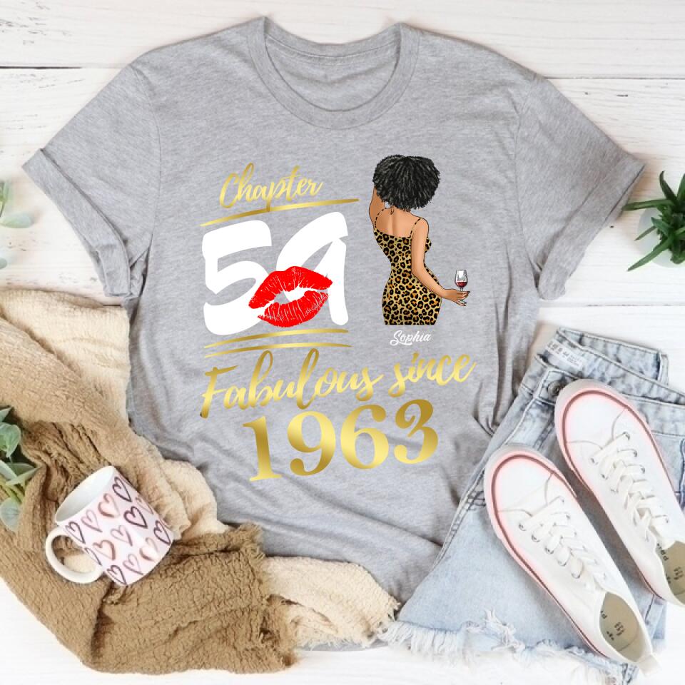 Custom Birthday Shirts, Chapter 59, Fabulous Since 1963 59th Birthday Unique T Shirt For Woman, Her Gifts For 59 Years Old, Turning 59 Birthday Cotton Shirt