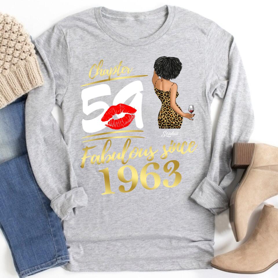 Custom Birthday Shirts, Chapter 59, Fabulous Since 1963 59th Birthday Unique T Shirt For Woman, Her Gifts For 59 Years Old, Turning 59 Birthday Cotton Shirt