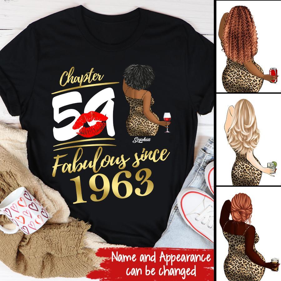Custom Birthday Shirts, Chapter 59, Fabulous Since 1963 59th Birthday Unique T Shirt For Woman, Her Gifts For 59 Years Old, Turning 59 Birthday Cotton Shirt