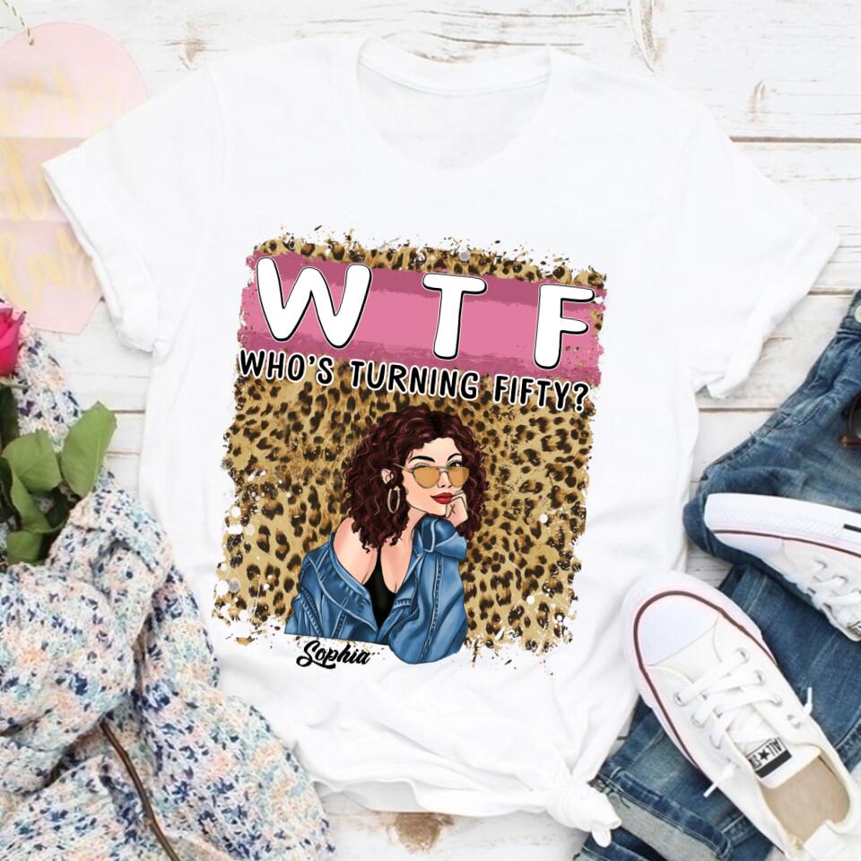 W T F Who&#39;s Turning Fiffty - Vintage 1972 Shirt, Custom Birthday Shirt, 50th Birthday Unique Gifts For Woman, 50th Birthday Ideas, Turning 50 Years Old Cotton Shirt