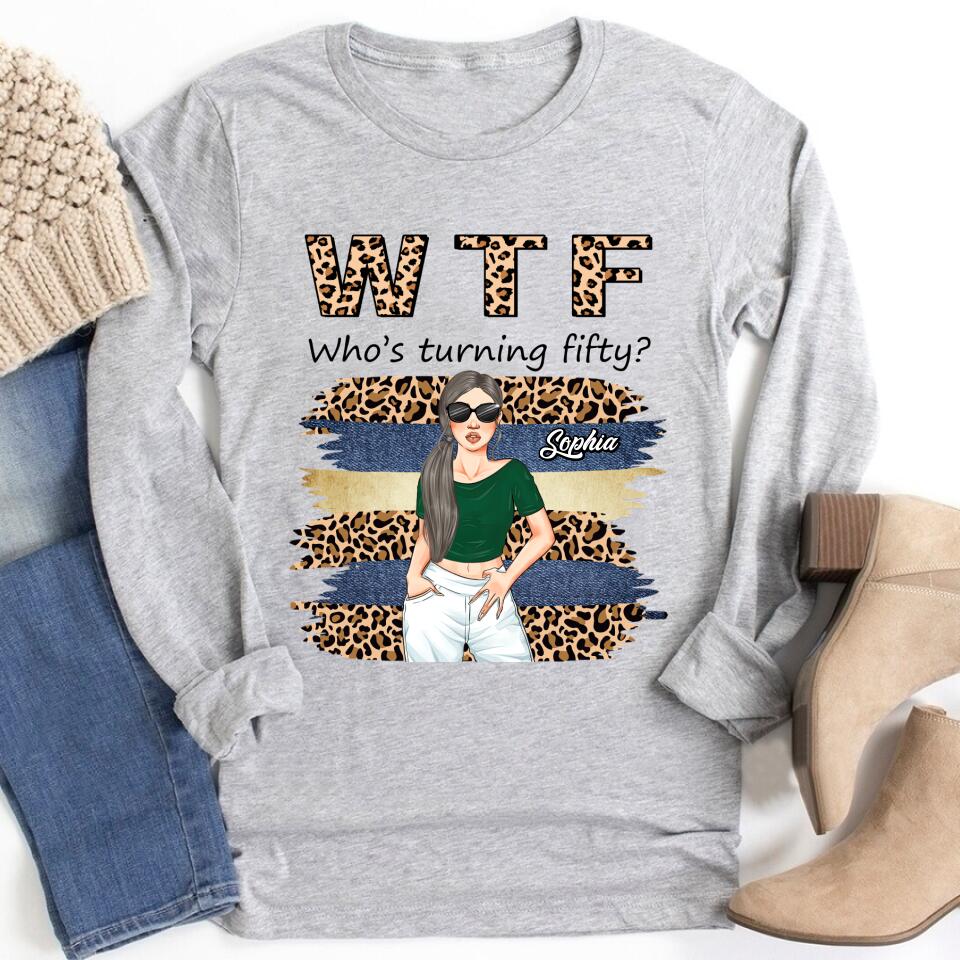 W T F Who&#39;s Turning Fiffty - Vintage 1972 Shirt, Custom Birthday Shirt, 50th Birthday Unique Gifts For Woman, 50th Birthday Ideas, Turning 50 Years Old Cotton Shirt