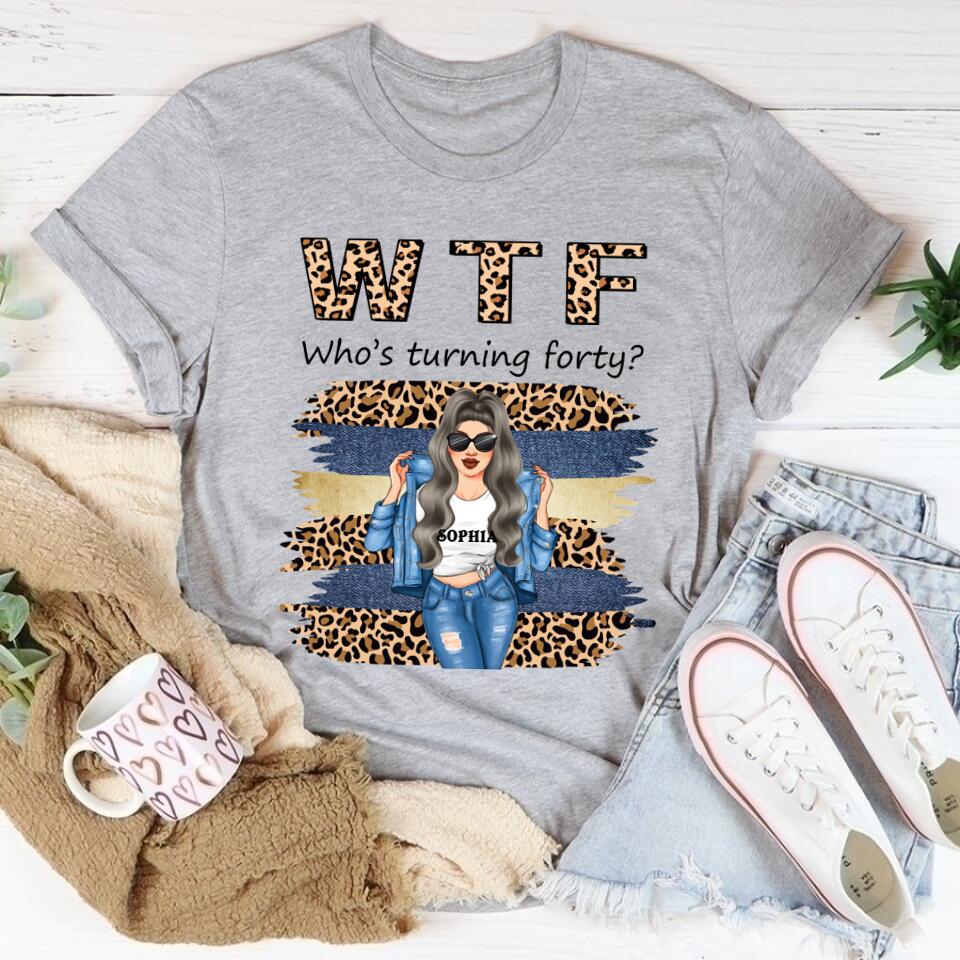 W T F Forty Birthday Shirt, Vintage 1982 Shirt, 40th Birthday Unique Gifts For Woman, 40th Birthday Ideas, Turning 40 Years Old Cotton Shirt