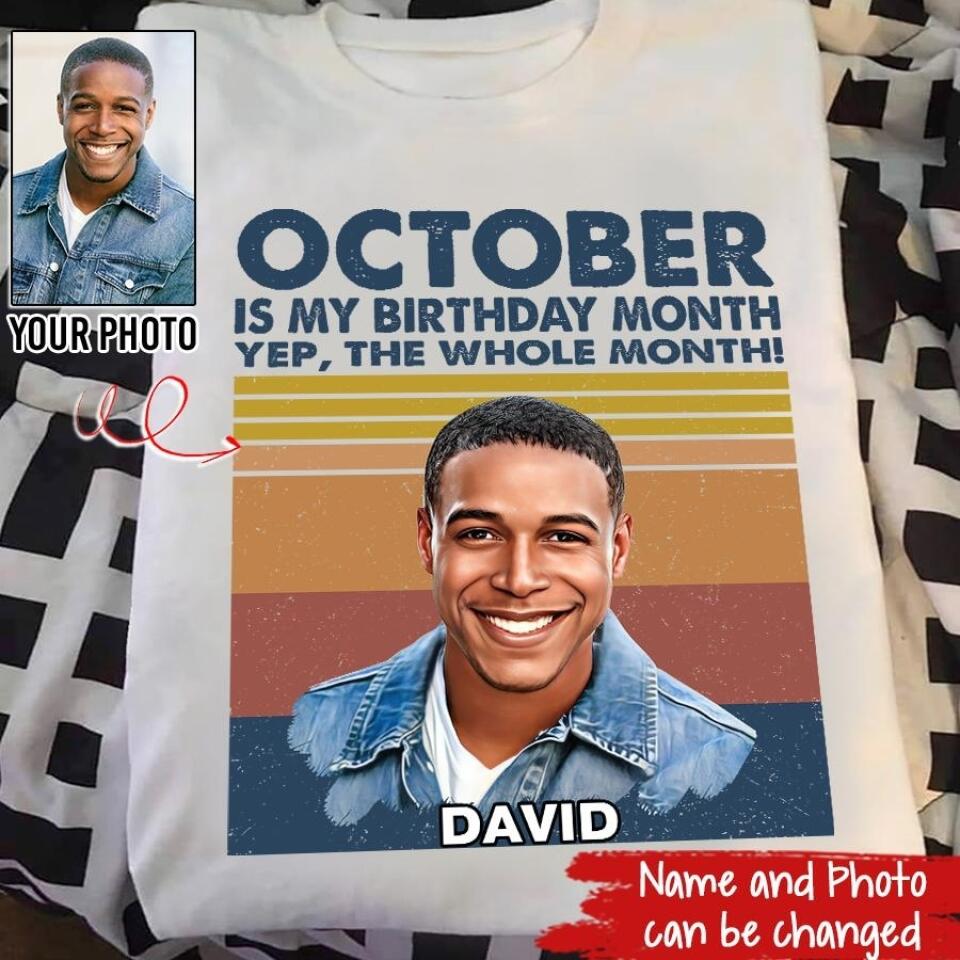 October Birthday Shirt, Custom Birthday Shirt, A Black King Was Born In October, October Birthday Shirts For Man, October Birthday Gifts
