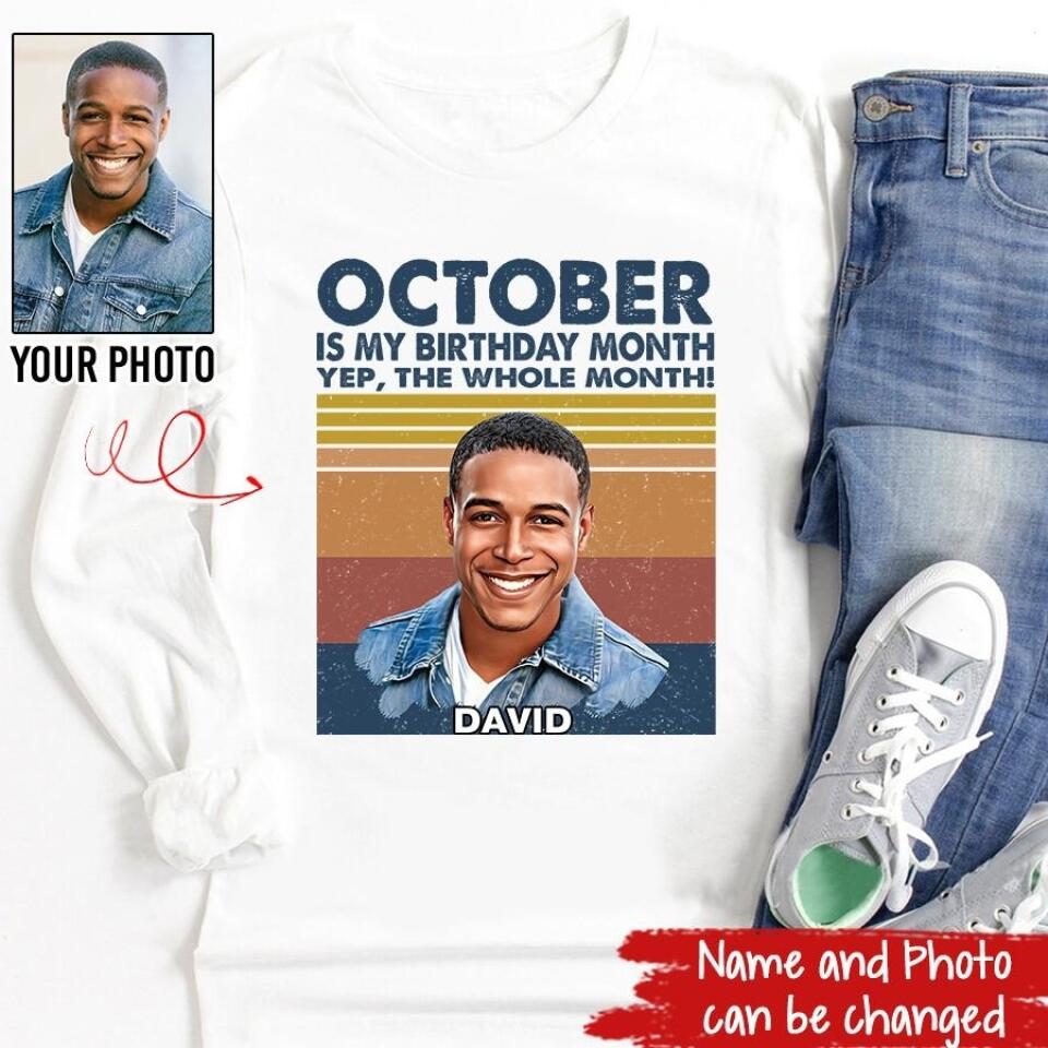 October Birthday Shirt, Custom Birthday Shirt, A Black King Was Born In October, October Birthday Shirts For Man, October Birthday Gifts