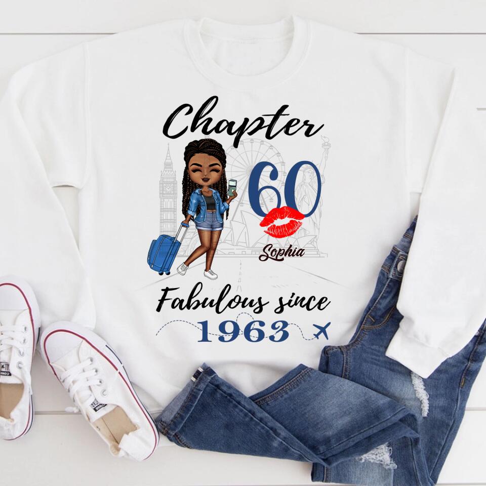 Chapter 60, Fabulous Since 1963 60th Birthday Unique T Shirt For Woman, Custom Birthday Shirt, Her Gifts For 60 Years Old , Turning 60 Birthday Cotton Shirt
