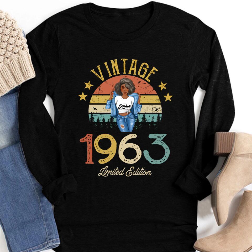 Personalized Birthday Shirt, Chapter 60, Fabulous Since 1963 60th Birthday Unique T Shirt For Woman, Her Gifts For 60 Years Old, Turning 60 Birthday Cotton Shirt, Birthday vintage shirt
