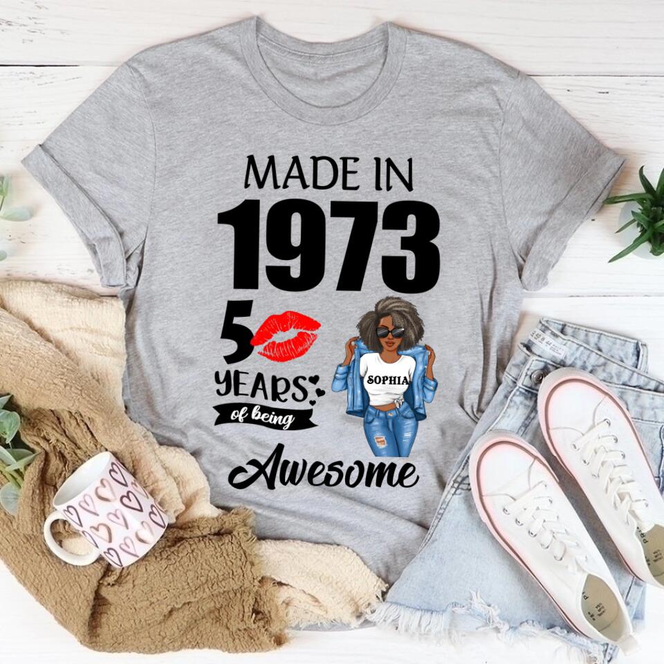 50th Birthday Shirts, Custom Birthday Shirts, Turning 50 Shirt, Gifts For Women Turning 50, 50 And Fabulous Shirt, 1973 Shirt, 50th Birthday Shirts For Her