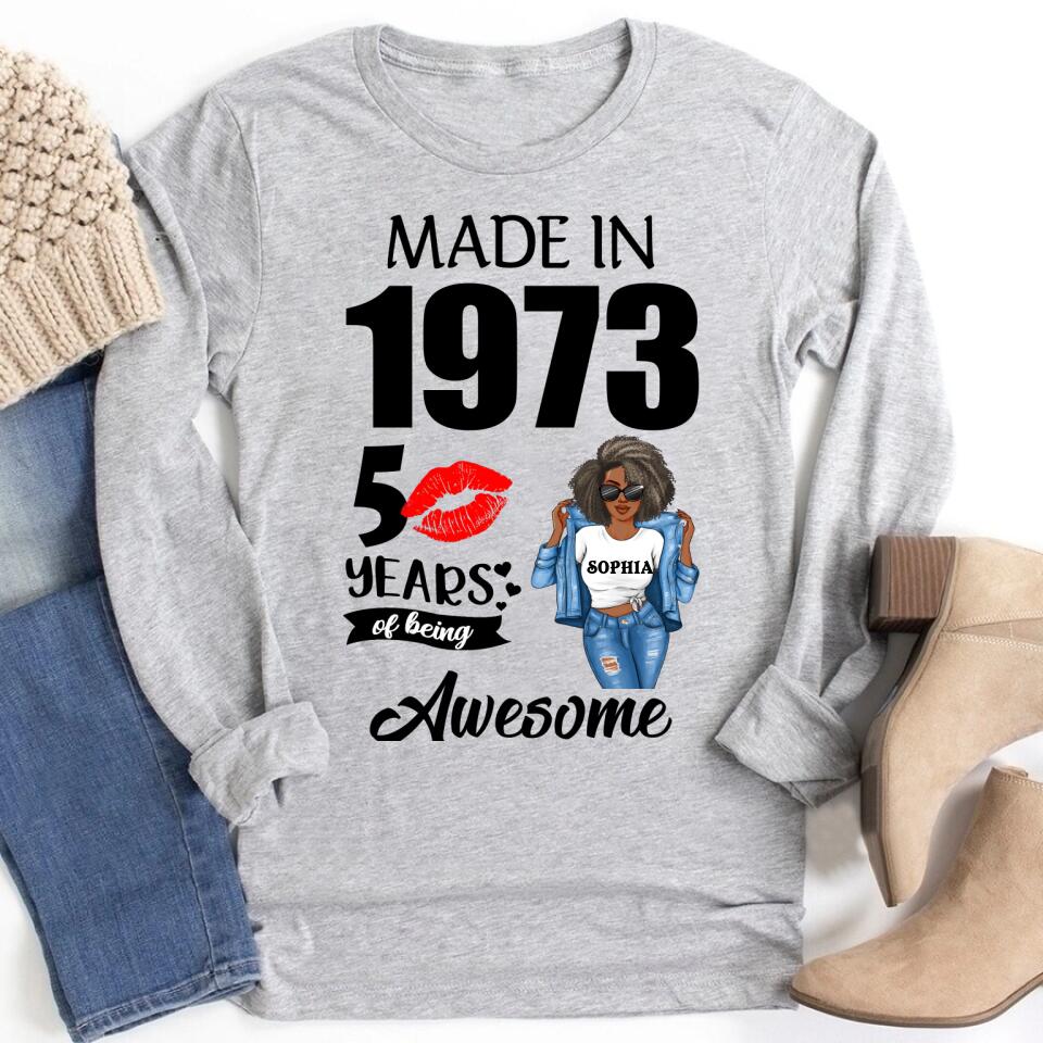 50th Birthday Shirts, Custom Birthday Shirts, Turning 50 Shirt, Gifts For Women Turning 50, 50 And Fabulous Shirt, 1973 Shirt, 50th Birthday Shirts For Her