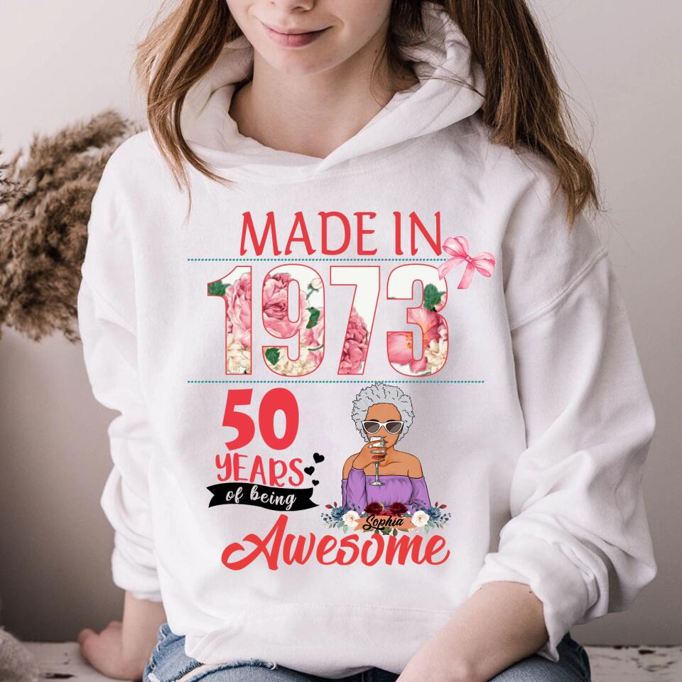 Chapter 50, Fabulous Since 1973 50th Birthday Unique T Shirt For Woman, Custom Birthday Shirt, Her Gifts For 50 Years Old , Turning 50 Birthday Cotton Shirt