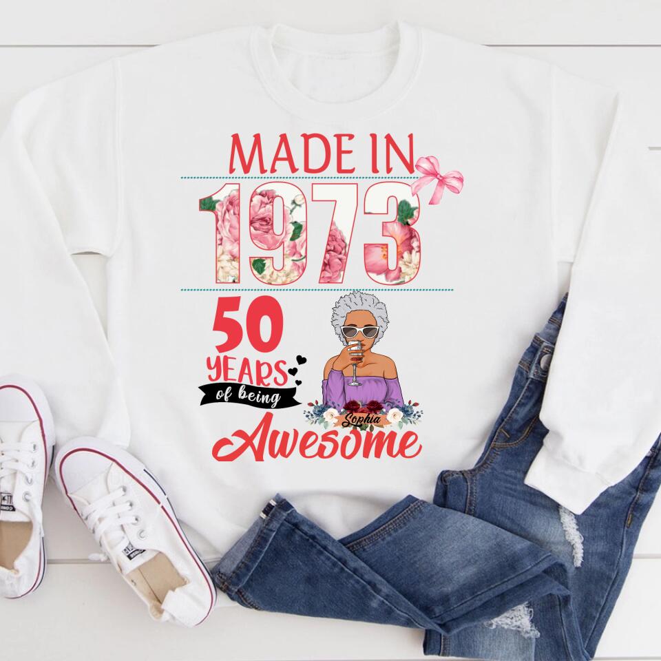 Chapter 50, Fabulous Since 1973 50th Birthday Unique T Shirt For Woman, Custom Birthday Shirt, Her Gifts For 50 Years Old , Turning 50 Birthday Cotton Shirt