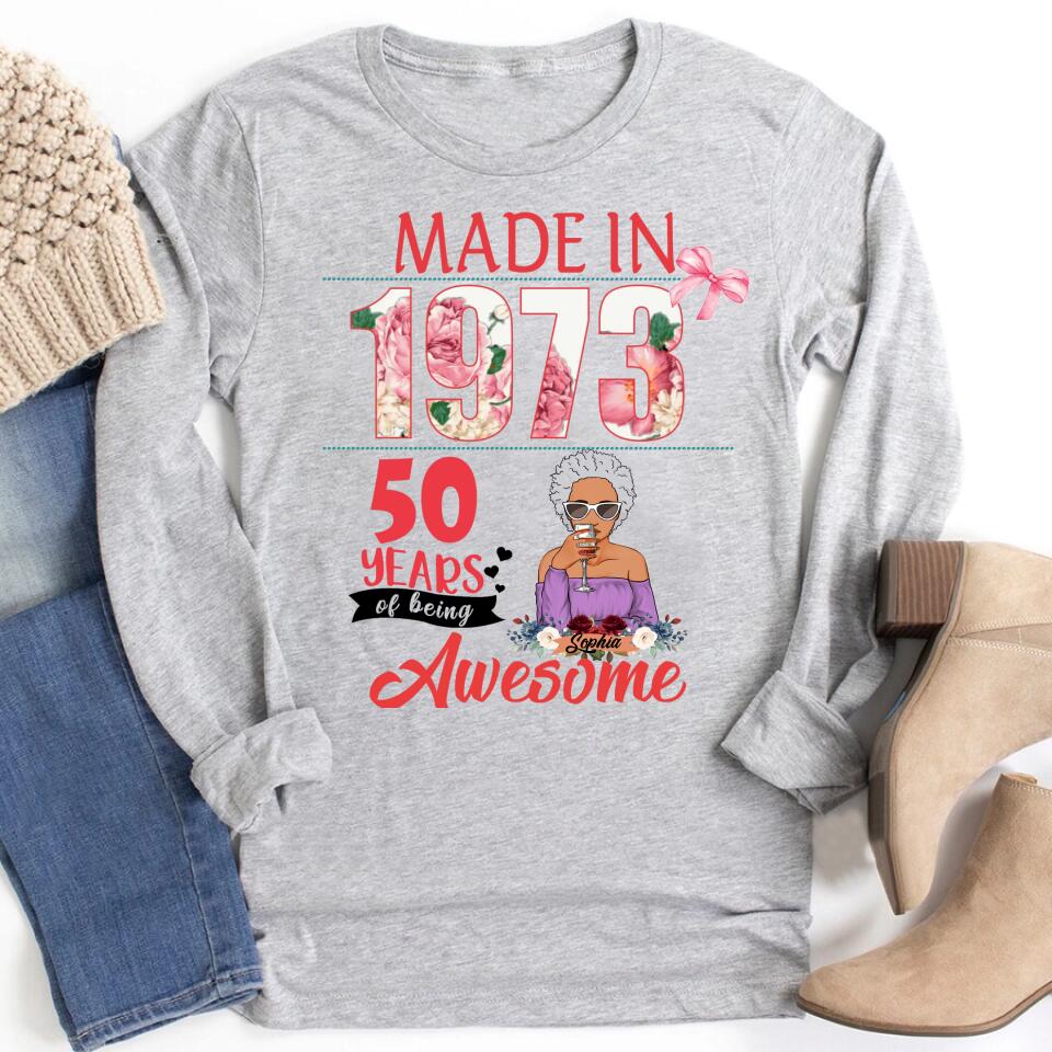 Chapter 50, Fabulous Since 1973 50th Birthday Unique T Shirt For Woman, Custom Birthday Shirt, Her Gifts For 50 Years Old , Turning 50 Birthday Cotton Shirt