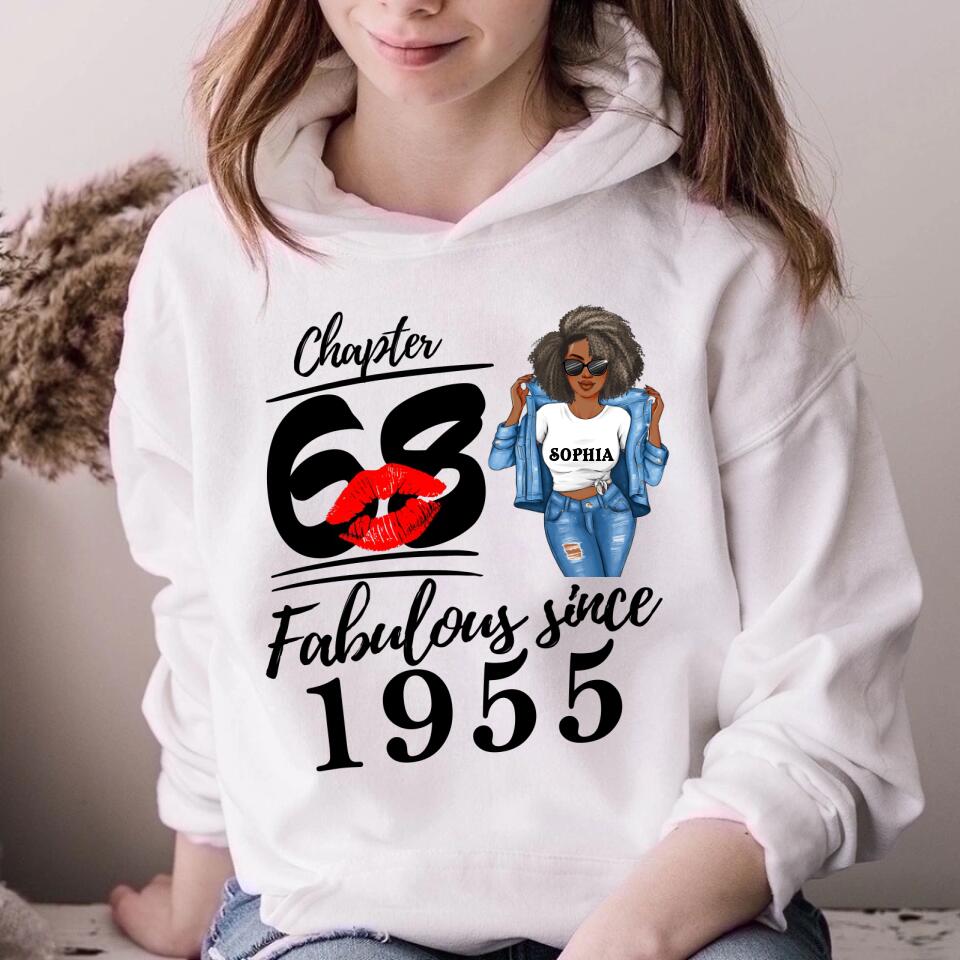 Chapter 68, Fabulous Since 1955 68th Birthday Unique T Shirt For Woman, Custom Birthday Shirt, Her Gifts For 68 Years Old , Turning 68 Birthday Cotton Shirt