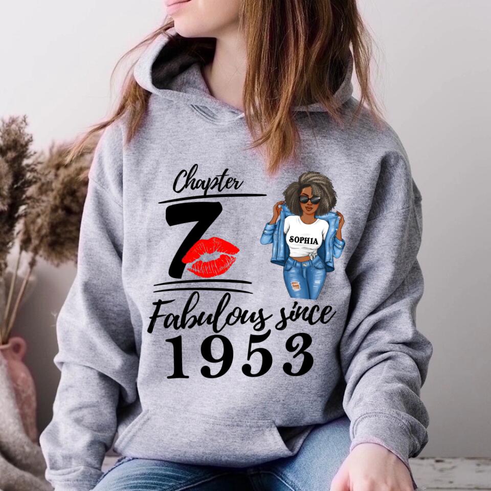 Chapter 70, Fabulous Since 1953 70th Birthday Unique T Shirt For Woman, Custom Birthday Shirt, Her Gifts For 70 Years Old , Turning 70 Birthday Cotton Shirt