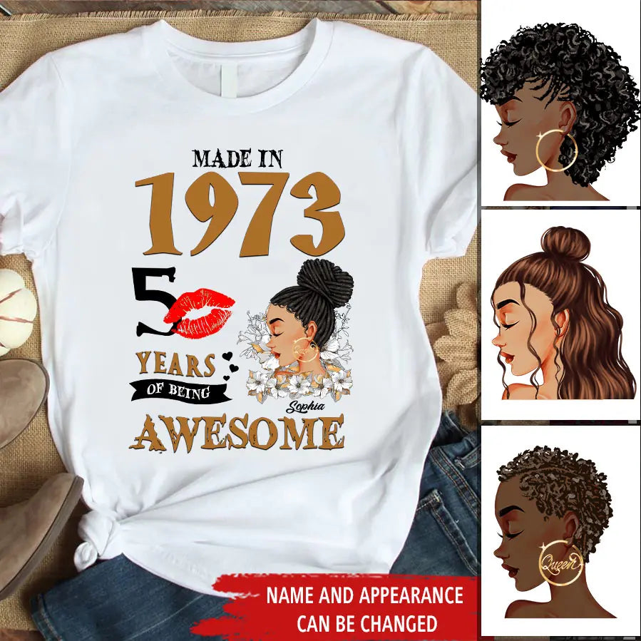 50th Birthday Shirts, Custom Birthday Shirts, Turning 50 Shirt, Gifts For Women Turning 50, 50 And Fabulous Shirt, 1973 Shirt, 50th Birthday Shirts For Her