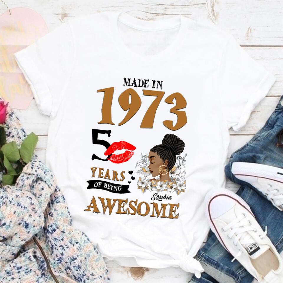 50th Birthday Shirts, Custom Birthday Shirts, Turning 50 Shirt, Gifts For Women Turning 50, 50 And Fabulous Shirt, 1973 Shirt, 50th Birthday Shirts For Her