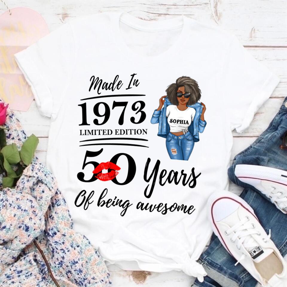 50th Birthday Shirts, Custom Birthday Shirts, Turning 50 Shirt, Gifts For Women Turning 50, 50 And Fabulous Shirt, 1973 Shirt