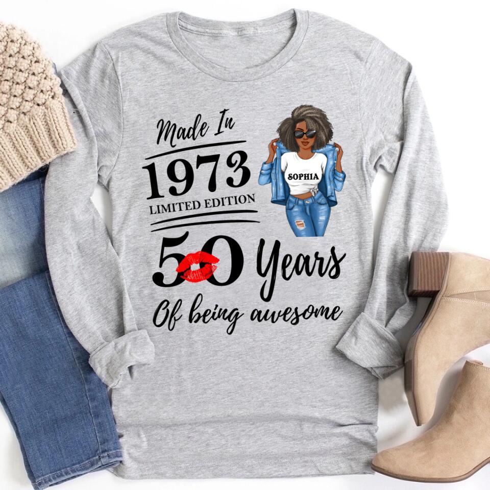 50th Birthday Shirts, Custom Birthday Shirts, Turning 50 Shirt, Gifts For Women Turning 50, 50 And Fabulous Shirt, 1973 Shirt