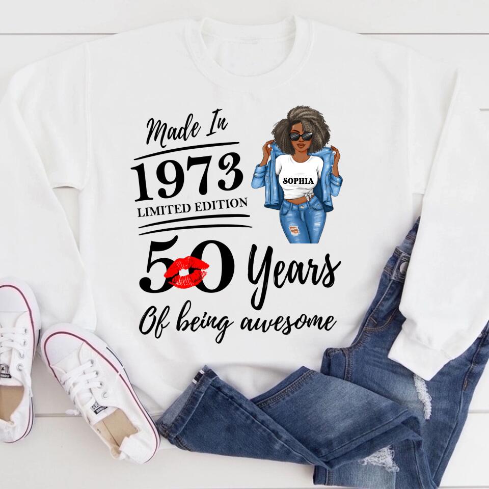 50th Birthday Shirts, Custom Birthday Shirts, Turning 50 Shirt, Gifts For Women Turning 50, 50 And Fabulous Shirt, 1973 Shirt