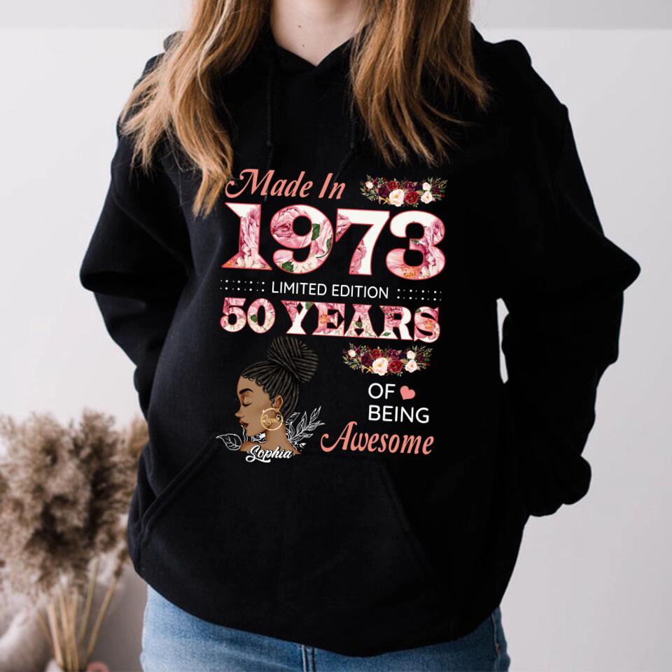 50th Birthday Shirts For Her, Personalised 50th Birthday Gifts, 1973 T Shirt, 50 and Fabulous Shirt, Custom Birthday Shirt
