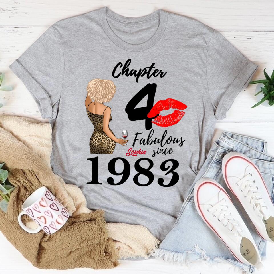 Chapter 40, Fabulous Since 1983 40th Birthday Unique T Shirt For Woman, Custom Birthday Shirt, Her Gifts For 40 Years Old , Turning 40 Birthday Cotton Shirt