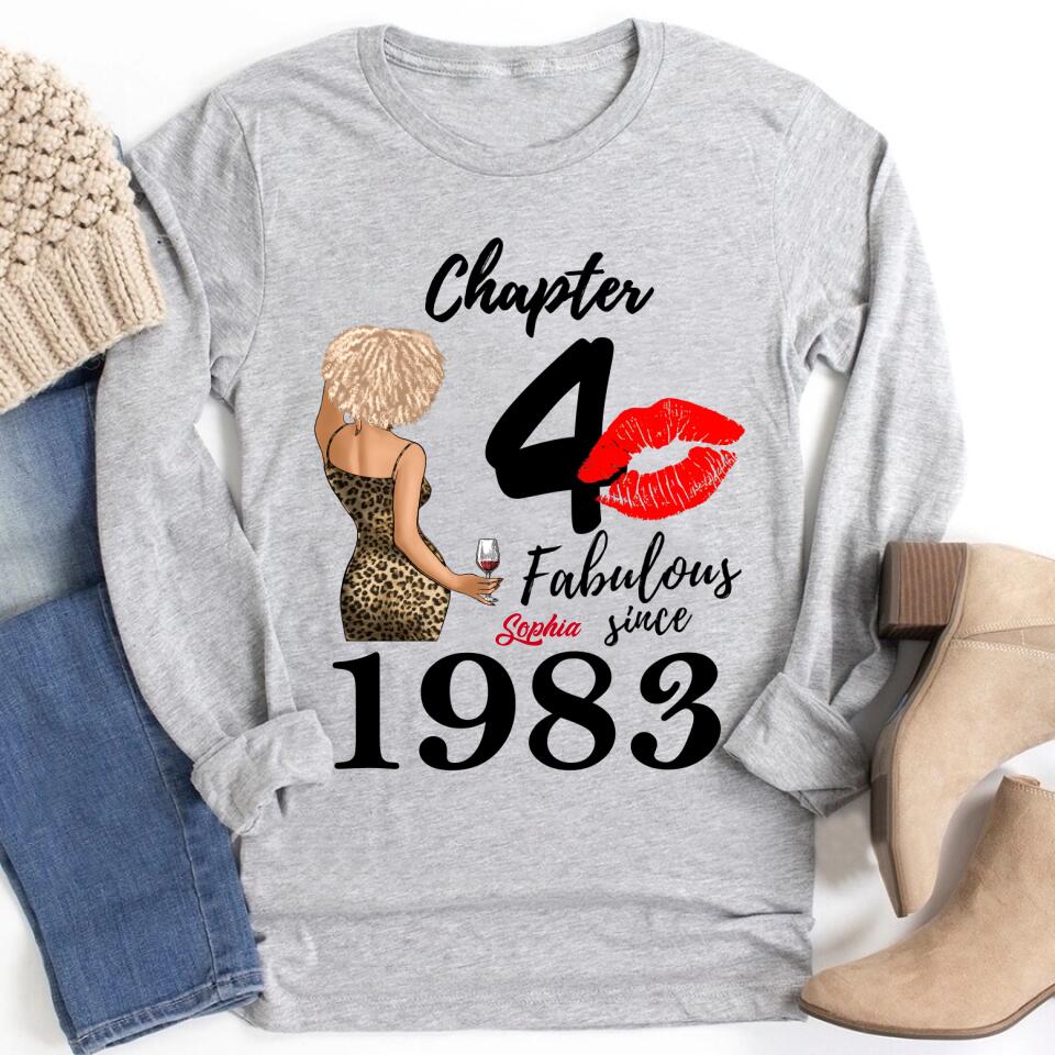 Chapter 40, Fabulous Since 1983 40th Birthday Unique T Shirt For Woman, Custom Birthday Shirt, Her Gifts For 40 Years Old , Turning 40 Birthday Cotton Shirt