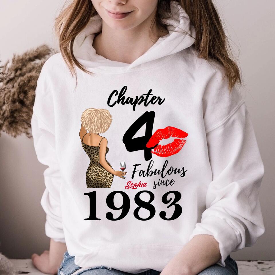 Chapter 40, Fabulous Since 1983 40th Birthday Unique T Shirt For Woman, Custom Birthday Shirt, Her Gifts For 40 Years Old , Turning 40 Birthday Cotton Shirt