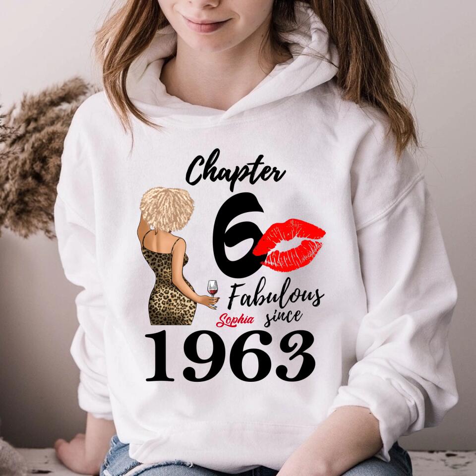 Chapter 60, Fabulous Since 1963 60th Birthday Unique T Shirt For Woman, Custom Birthday Shirt, Her Gifts For 60 Years Old , Turning 60 Birthday Cotton Shirt