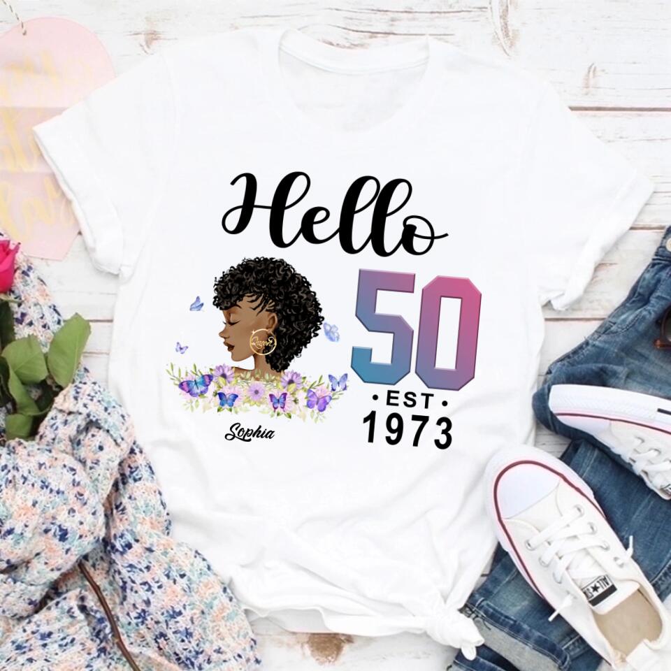 Chapter 50, Fabulous Since 1973 50th Birthday Unique T Shirt For Woman, Custom Birthday Shirt, Her Gifts For 50 Years Old , Turning 50 Birthday Cotton Shirt