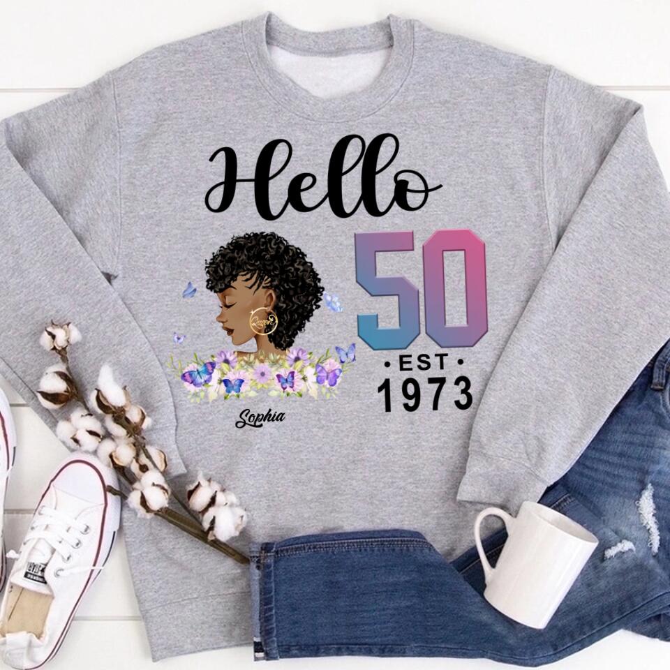 Chapter 50, Fabulous Since 1973 50th Birthday Unique T Shirt For Woman, Custom Birthday Shirt, Her Gifts For 50 Years Old , Turning 50 Birthday Cotton Shirt