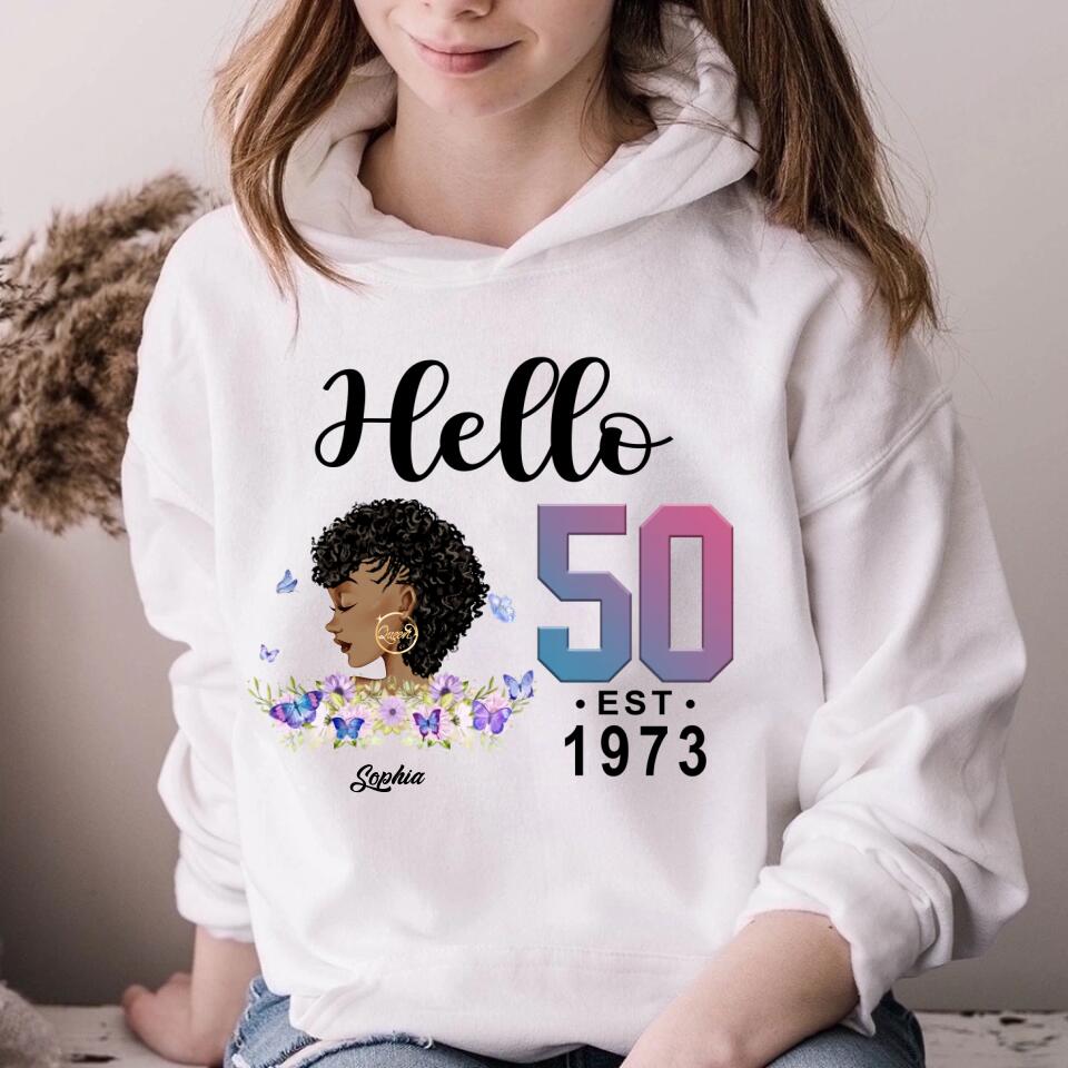 Chapter 50, Fabulous Since 1973 50th Birthday Unique T Shirt For Woman, Custom Birthday Shirt, Her Gifts For 50 Years Old , Turning 50 Birthday Cotton Shirt