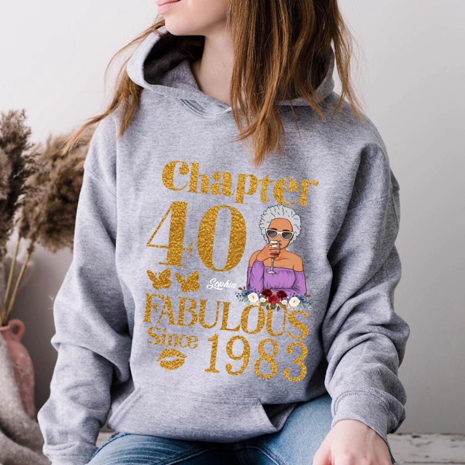 Chapter 40, Fabulous Since 1983 40th Birthday Unique T Shirt For Woman, Custom Birthday Shirt, Her Gifts For 40 Years Old , Turning 40 Birthday Cotton Shirt
