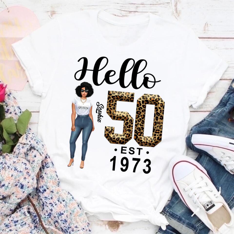 Chapter 50, Fabulous Since 1973 50th Birthday Unique T Shirt For Woman, Custom Birthday Shirt, Her Gifts For 50 Years Old , Turning 50 Birthday Cotton Shirt