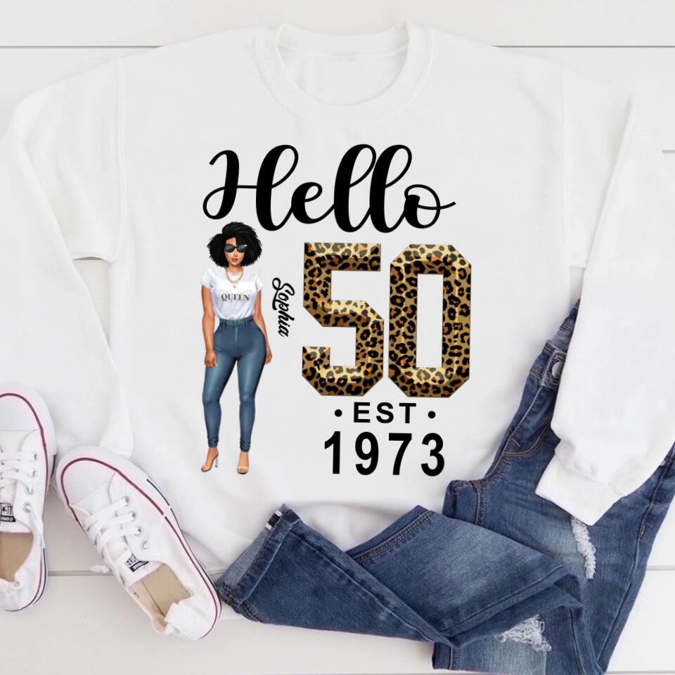 Chapter 50, Fabulous Since 1973 50th Birthday Unique T Shirt For Woman, Custom Birthday Shirt, Her Gifts For 50 Years Old , Turning 50 Birthday Cotton Shirt