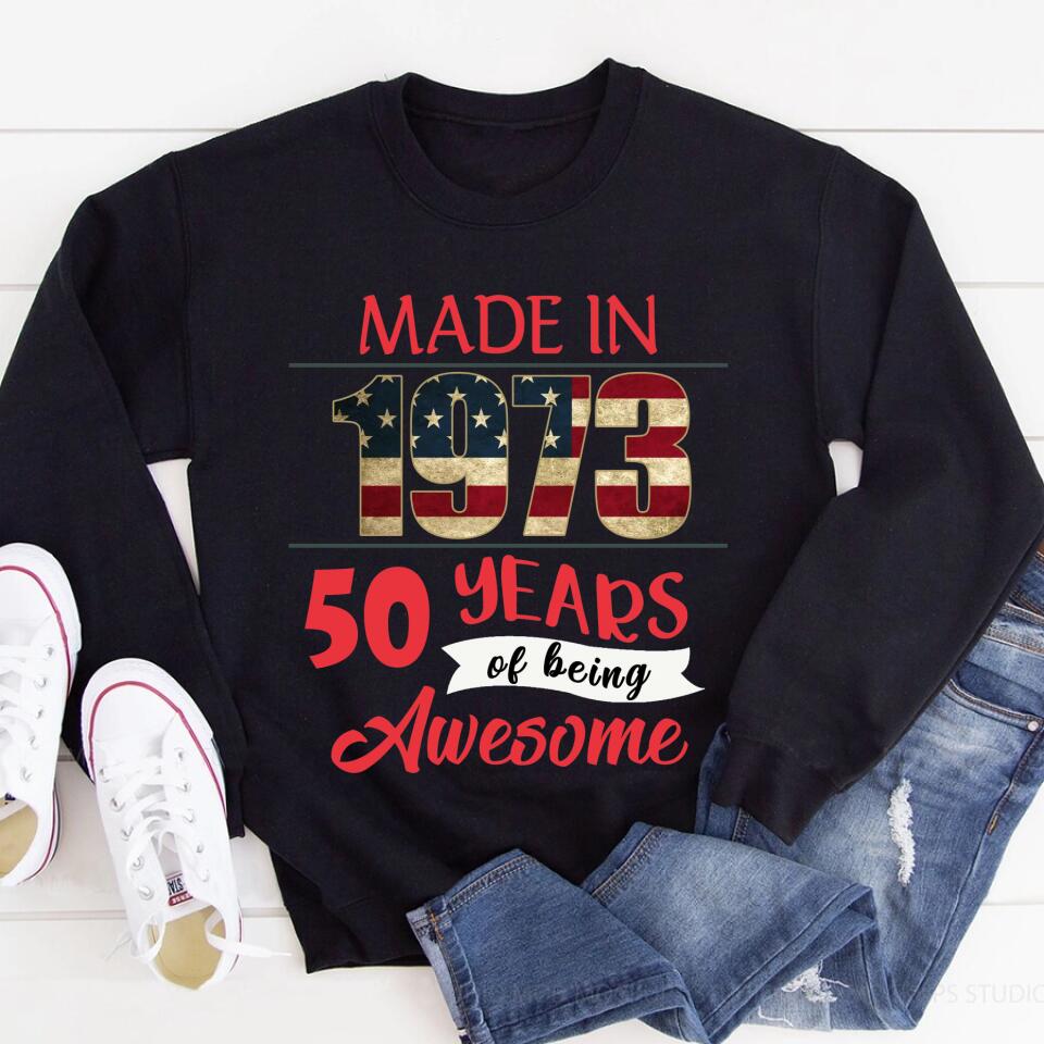 50th Birthday Shirts For Her, Personalised 50th Birthday Gifts, 1973 T Shirt, 50 and Fabulous Shirt, Custom Birthday Shirt