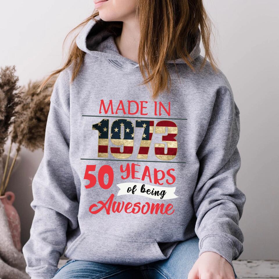 50th Birthday Shirts For Her, Personalised 50th Birthday Gifts, 1973 T Shirt, 50 and Fabulous Shirt, Custom Birthday Shirt