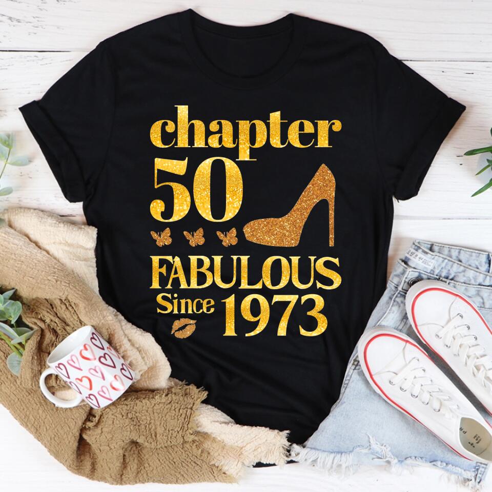 50th Birthday Shirts For Her, Personalised 50th Birthday Gifts, 1973 T Shirt, 50 and Fabulous Shirt, Custom Birthday Shirt