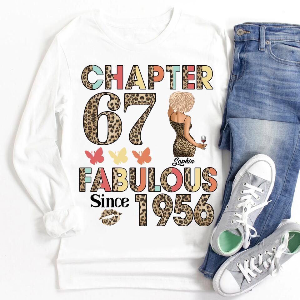 Chapter 67, Fabulous Since 1956 67th Birthday Unique T Shirt For Woman, Custom Birthday Shirt, Her Gifts For 67 Years Old , Turning 67 Birthday Cotton Shirt