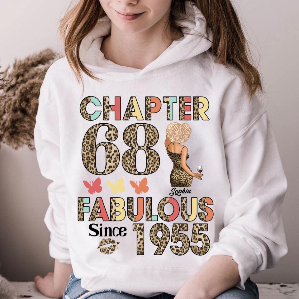 Chapter 68, Fabulous Since 1955 68th Birthday Unique T Shirt For Woman, Custom Birthday Shirt, Her Gifts For 68 Years Old , Turning 68 Birthday Cotton Shirt