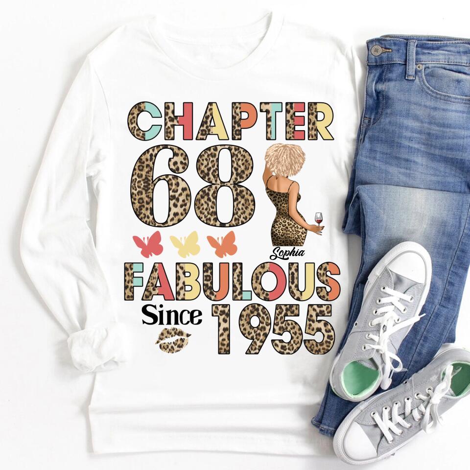 Chapter 68, Fabulous Since 1955 68th Birthday Unique T Shirt For Woman, Custom Birthday Shirt, Her Gifts For 68 Years Old , Turning 68 Birthday Cotton Shirt
