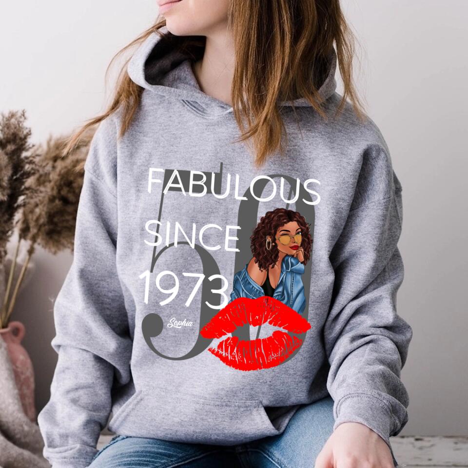 Chapter 50, Fabulous Since 1973 50th Birthday Unique T Shirt For Woman, Custom Birthday Shirt, Her Gifts For 50 Years Old , Turning 50 Birthday Cotton Shirt