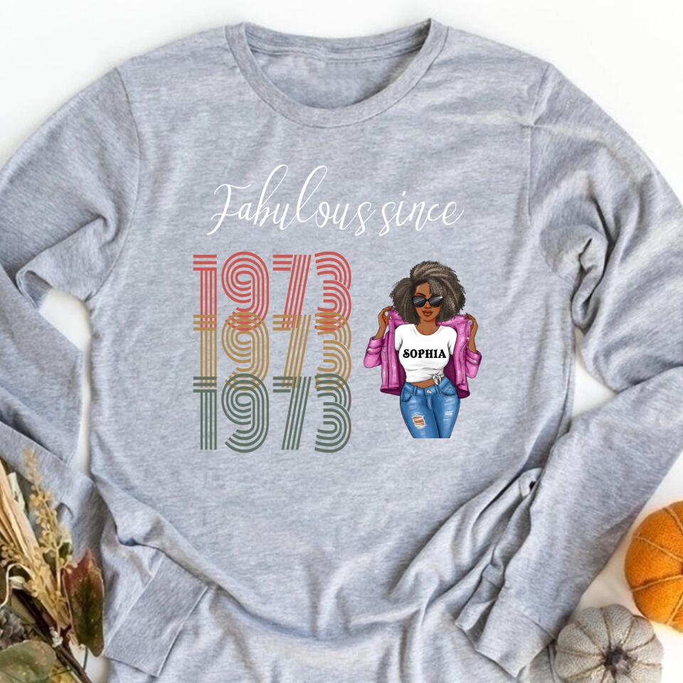 50th Birthday Shirts, Custom Birthday Shirts, Turning 50 Shirt, Gifts For Women Turning 50, 50 And Fabulous Shirt, 1973 Shirt, 50th Birthday Shirts For Her