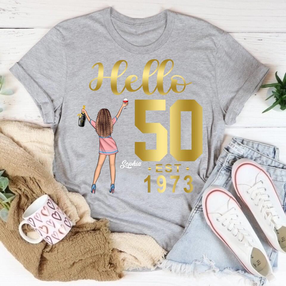 50th Birthday Shirts For Her, Personalised 50th Birthday Gifts, 1973 T Shirt, 50 And Fabulous Shirt, 50th Birthday Shirt Ideas, Gift Ideas 50th Birthday Woman
