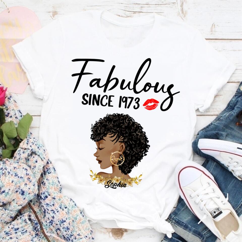 50th Birthday Shirts For Her, Personalised 50th Birthday Gifts, 1973 T Shirt, 50 And Fabulous Shirt, 50th Birthday Shirt Ideas, Gift Ideas 50th Birthday Woman