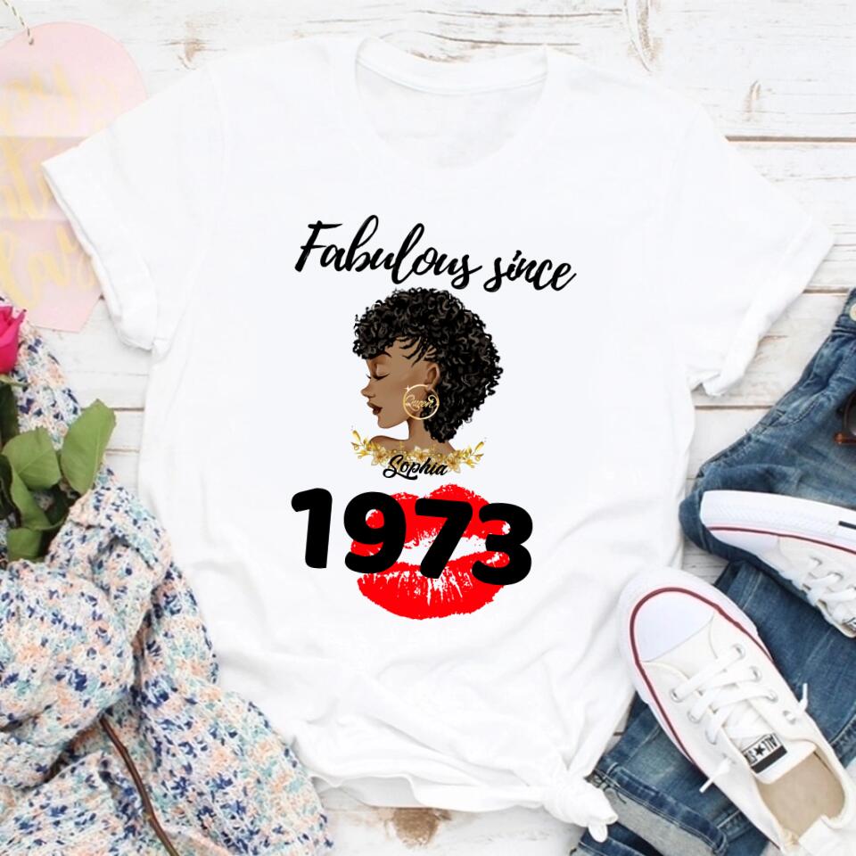 50th Birthday Shirts For Her, Personalised 50th Birthday Gifts, 1973 T Shirt, 50 And Fabulous Shirt, 50th Birthday Shirt Ideas, Gift Ideas 50th Birthday Woman